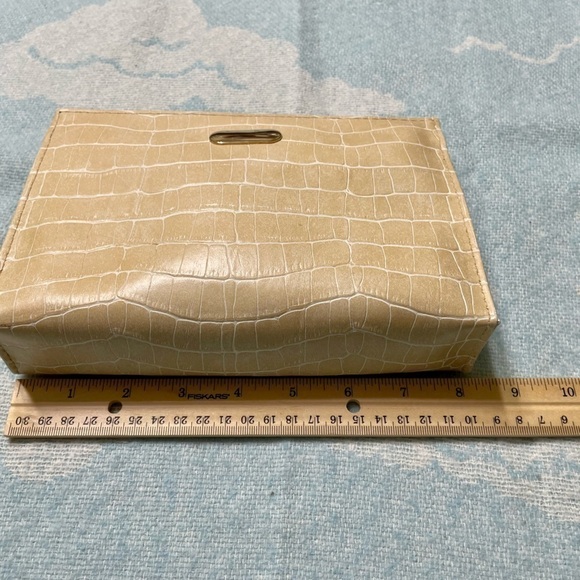 Vegan Faux Leather Makeup Cosmetic Bag Tan - Picture 7 of 9